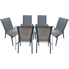 Conjunto Mesa e 6 Cadeiras Cinza Texas Kasa