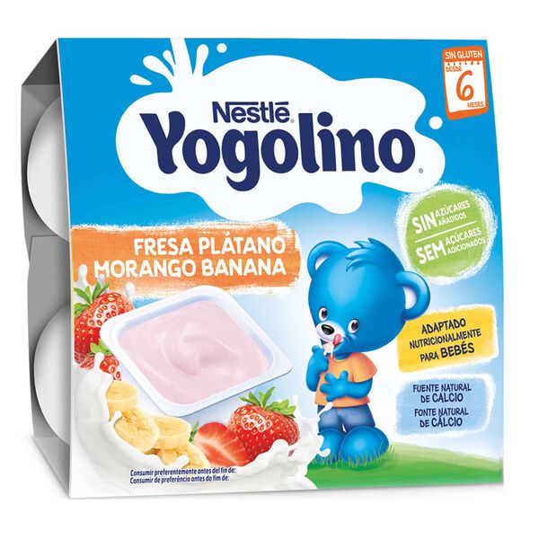 Alimento Lácteo Morango e Banana +8M Yogolino