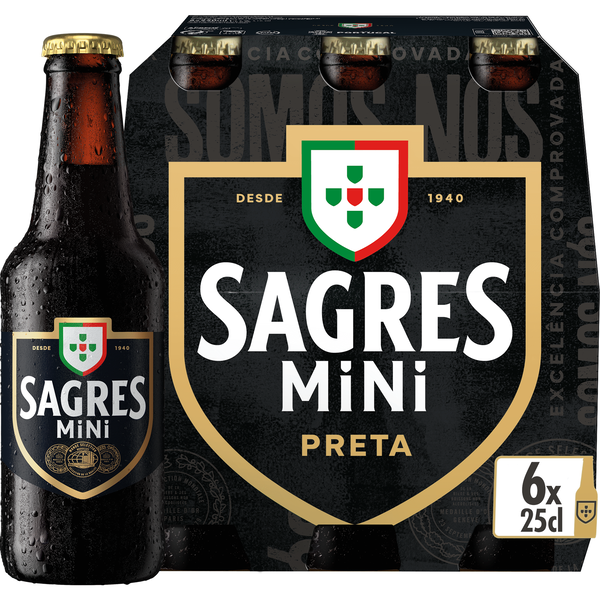 Cerveja com Álcool Preta Sagres Mini