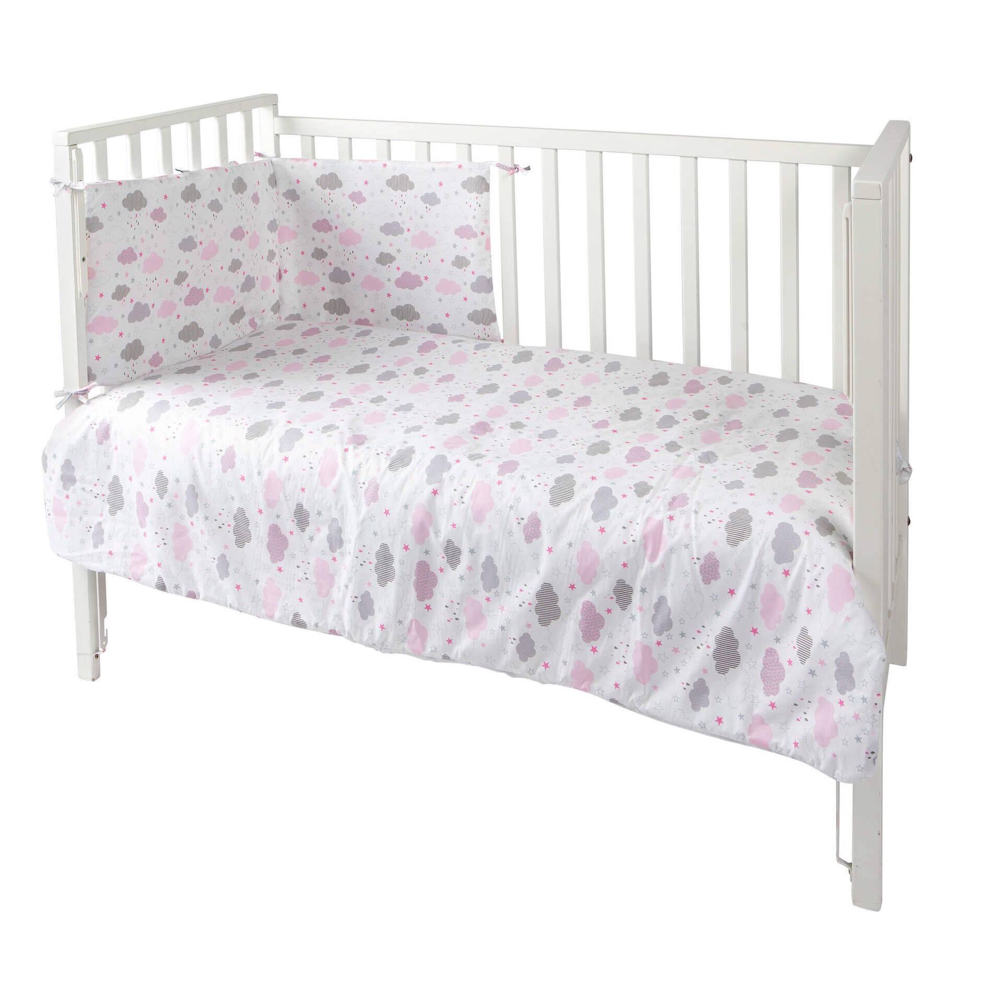 Edredão + Resguardo Nuvens Rosa