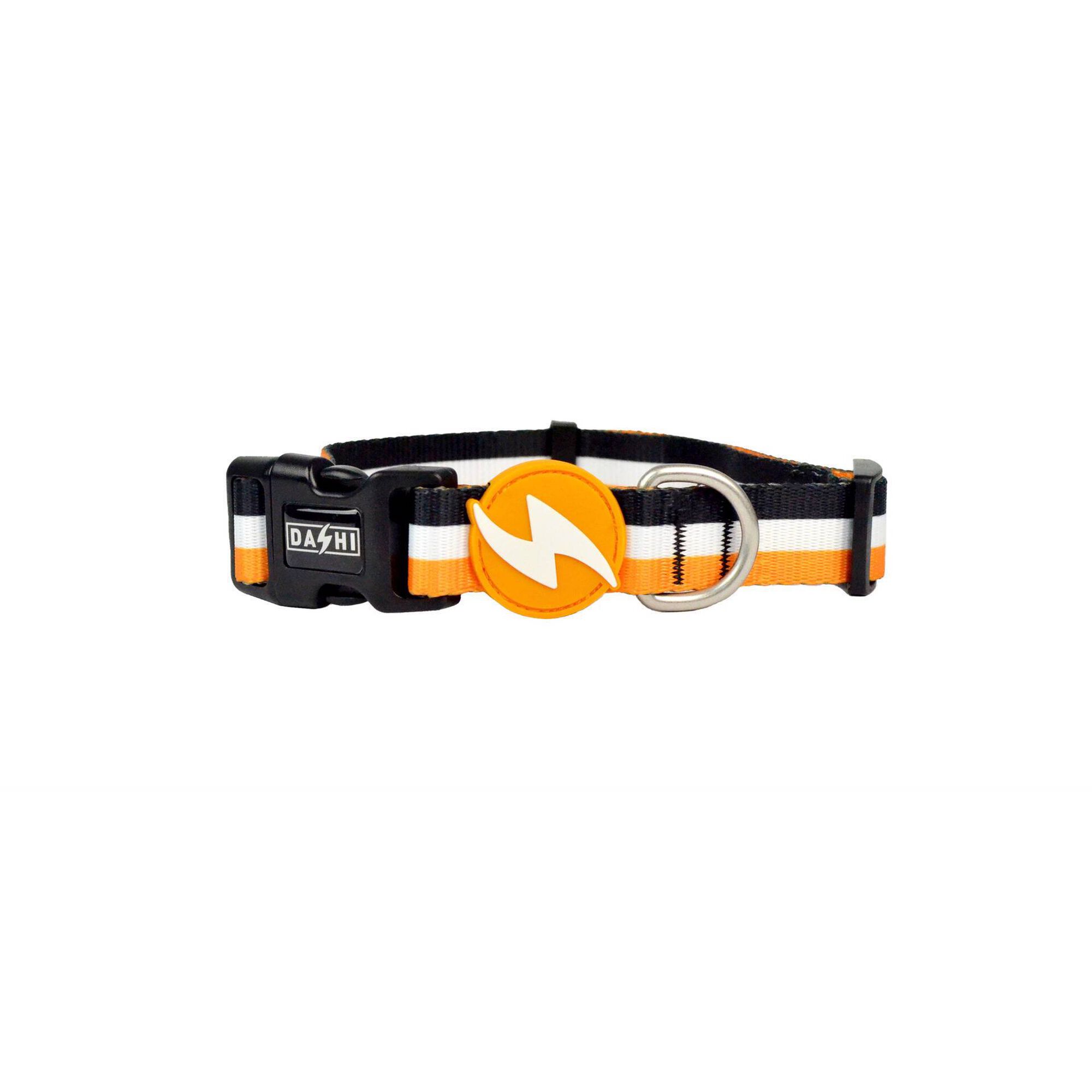 Coleira para C&atilde;o Stripes3 Laranja e Preto L Dashi