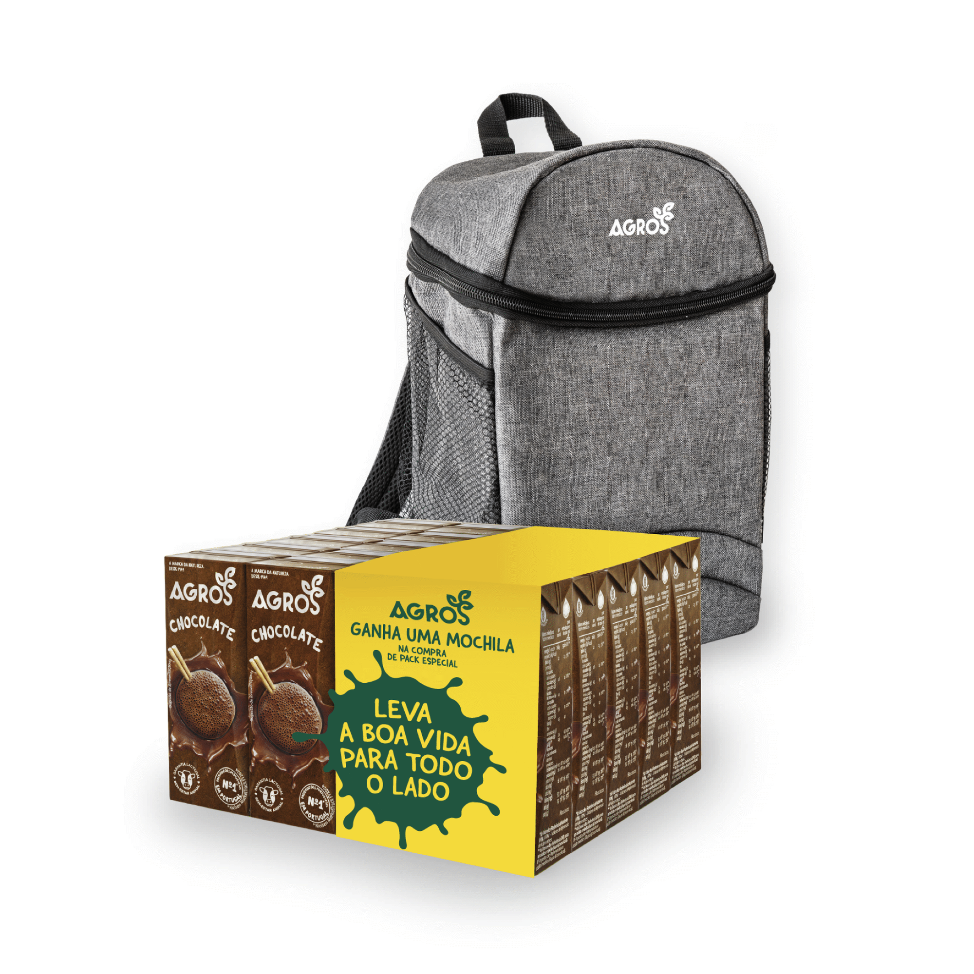 Leite com Chocolate Agros com Oferta Mochila