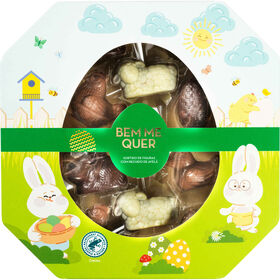 Figuras de Chocolate com Recheio de Avel&atilde; Bem Me Quer