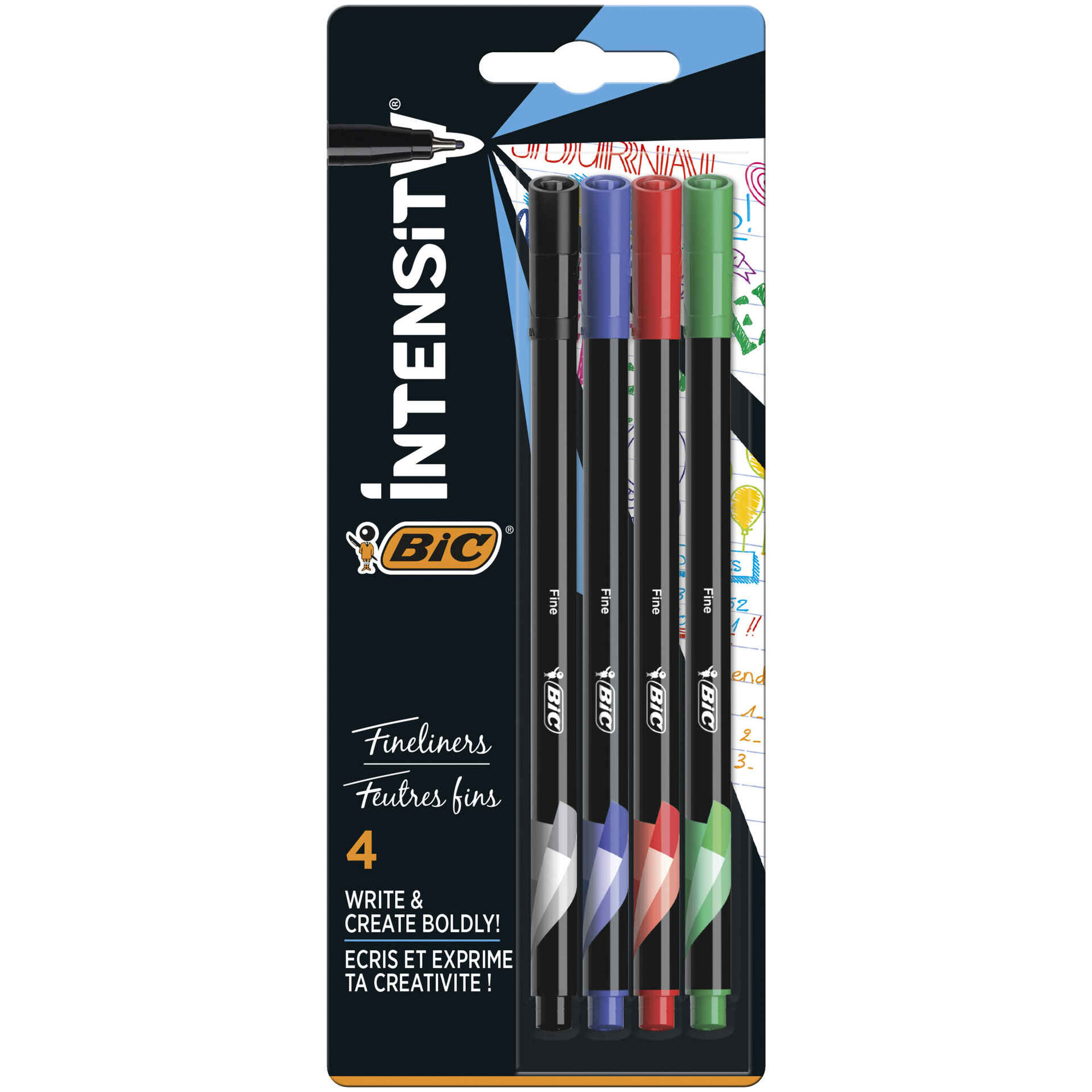 Marcador Permanente Fino de Tinta Azul, Vermelho, Verde e Preto Marcador Permanente Fino de Tinta Azul, Vermelho, Verde e Preto