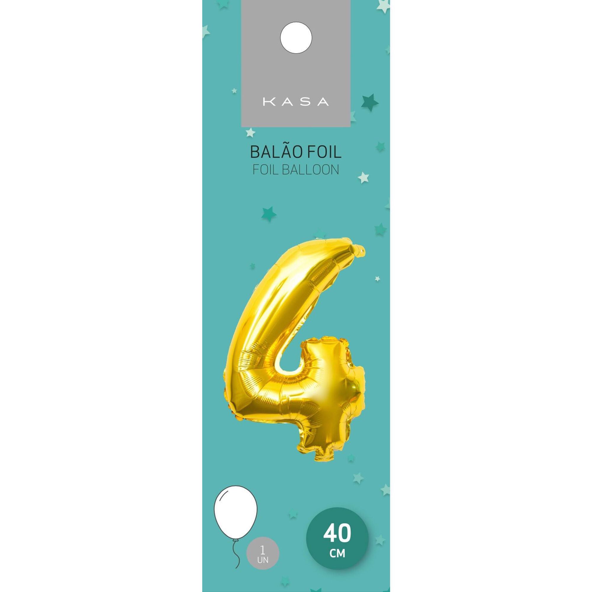 Balão Foil 40 cm nº4 Dourado