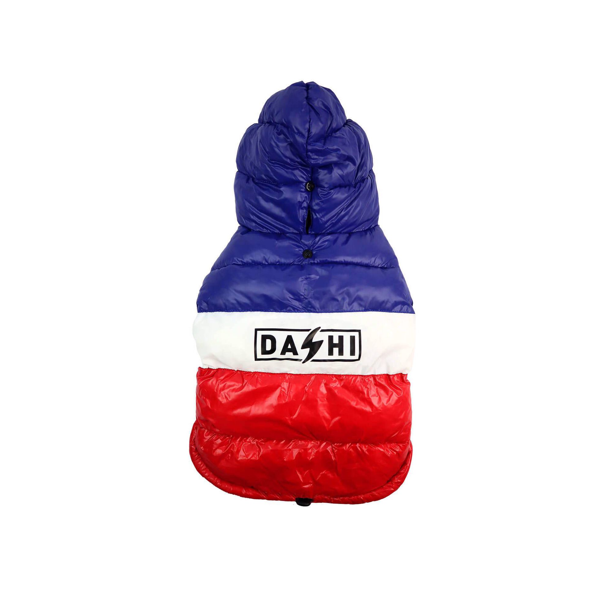 Anorak para C&atilde;o Stripes Vermelho e Azul L Dashi