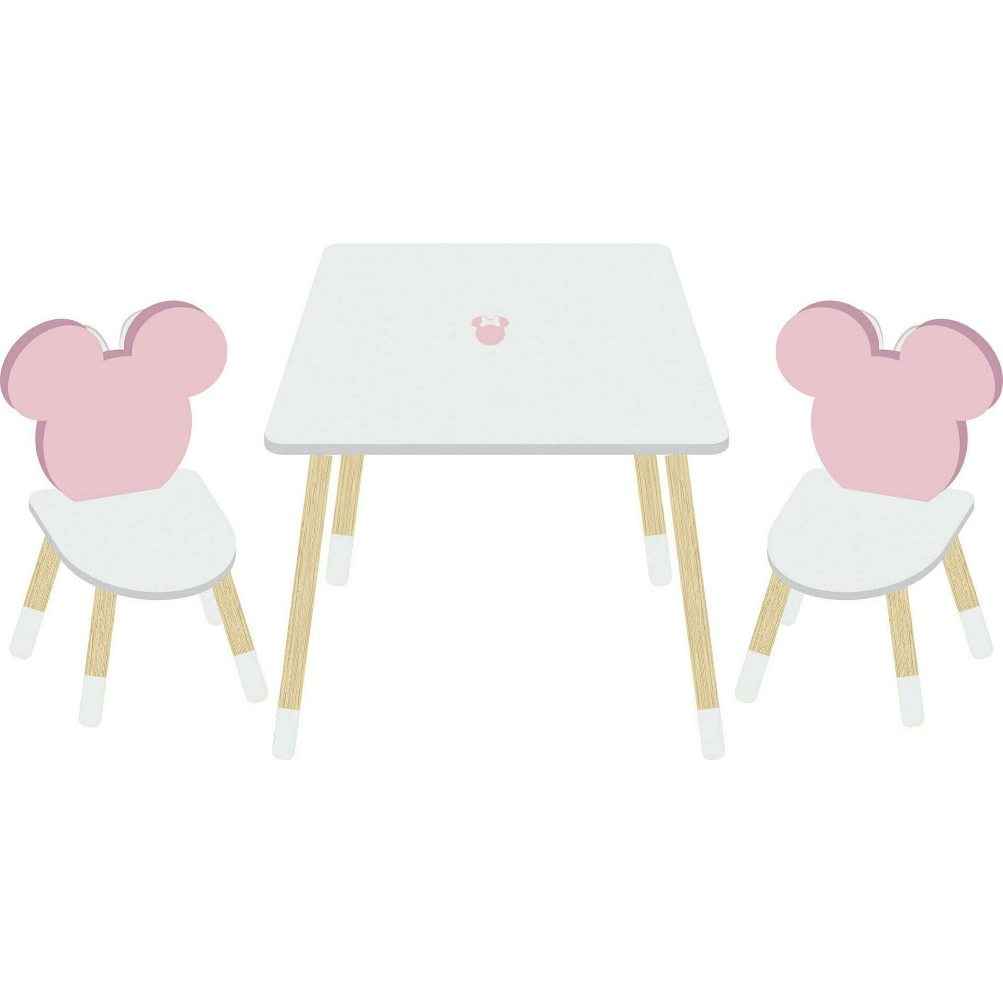 Conjunto Mesa e 2 Cadeiras Madeira Minnie