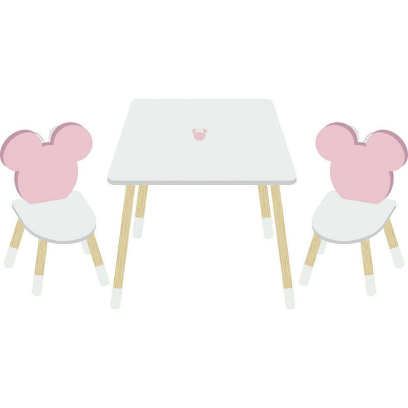 Conjunto Mesa e 2 Cadeiras Madeira Minnie Disney