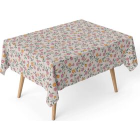 Toalha Mesa PVC 140x140cm Flores Rosa