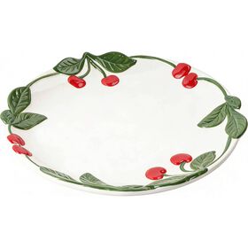 Prato Cerejas 26cm Branco Kasa