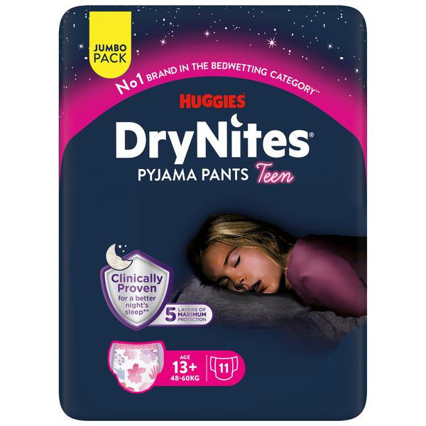 Fraldas Cueca DryNites Menina 48-60kg 13+ Anos Huggies
