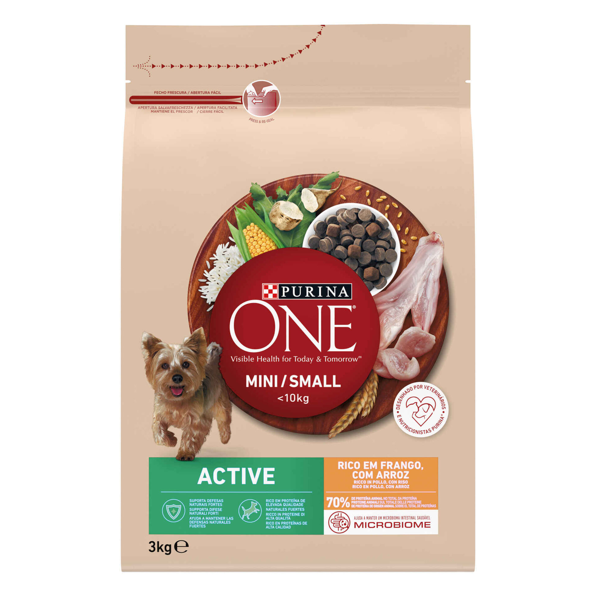 Ra&ccedil;&atilde;o para C&atilde;o Adulto Mini Active Frango e Arroz Purina One Mini