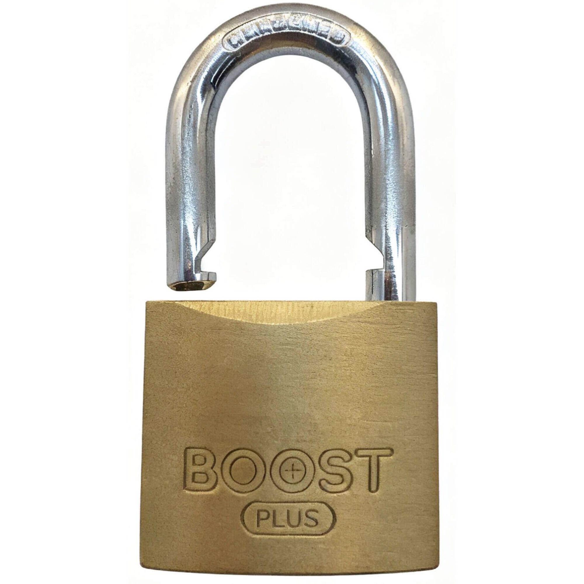 Cadeado Arco Curto com Chave Dourado Boost
