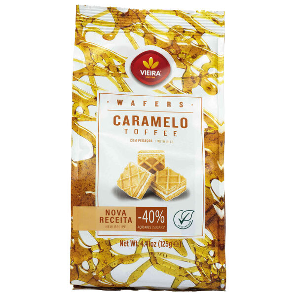 Bolachas Wafers de Caramelo Cubos Vieira