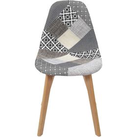 Conjunto de 4 Cadeiras Estofadas N&oacute;rdica Patchwork Cinza