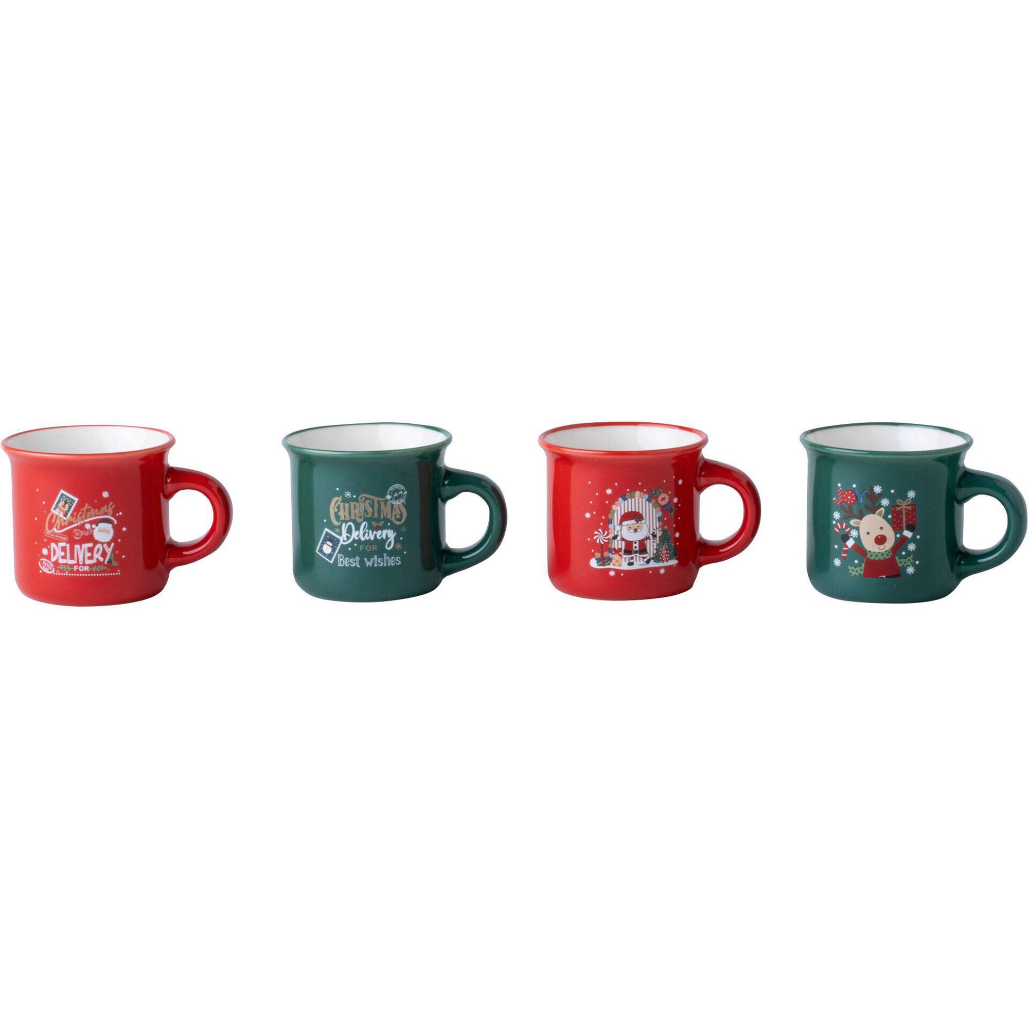 Conjunto 4 Ch&aacute;venas 75ml Natal Kasa