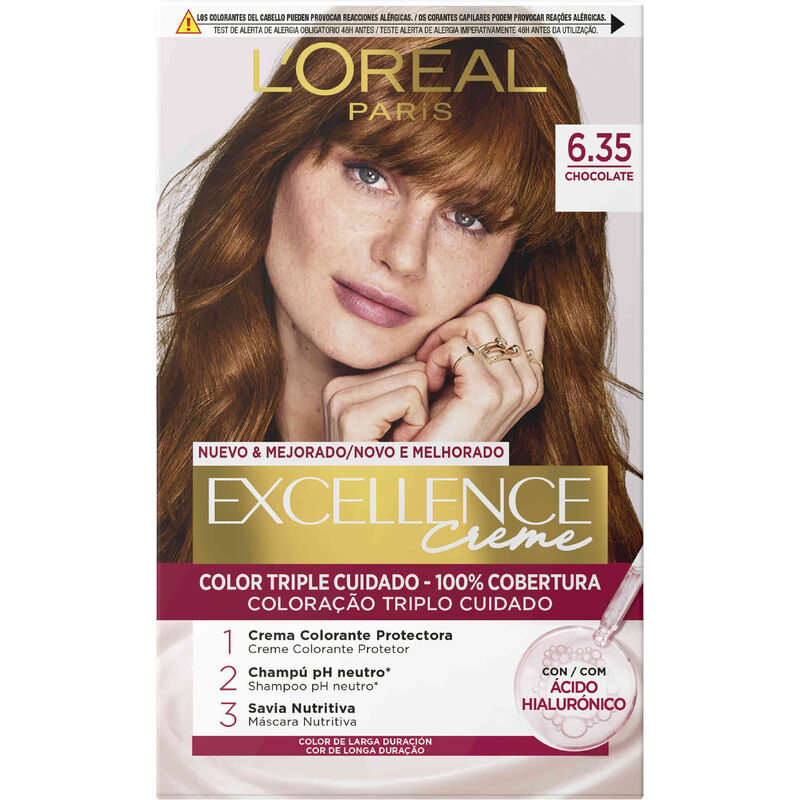 Coloração Permanente Creme Castanho Chocolate 6.35 L'Oréal Paris Excellence