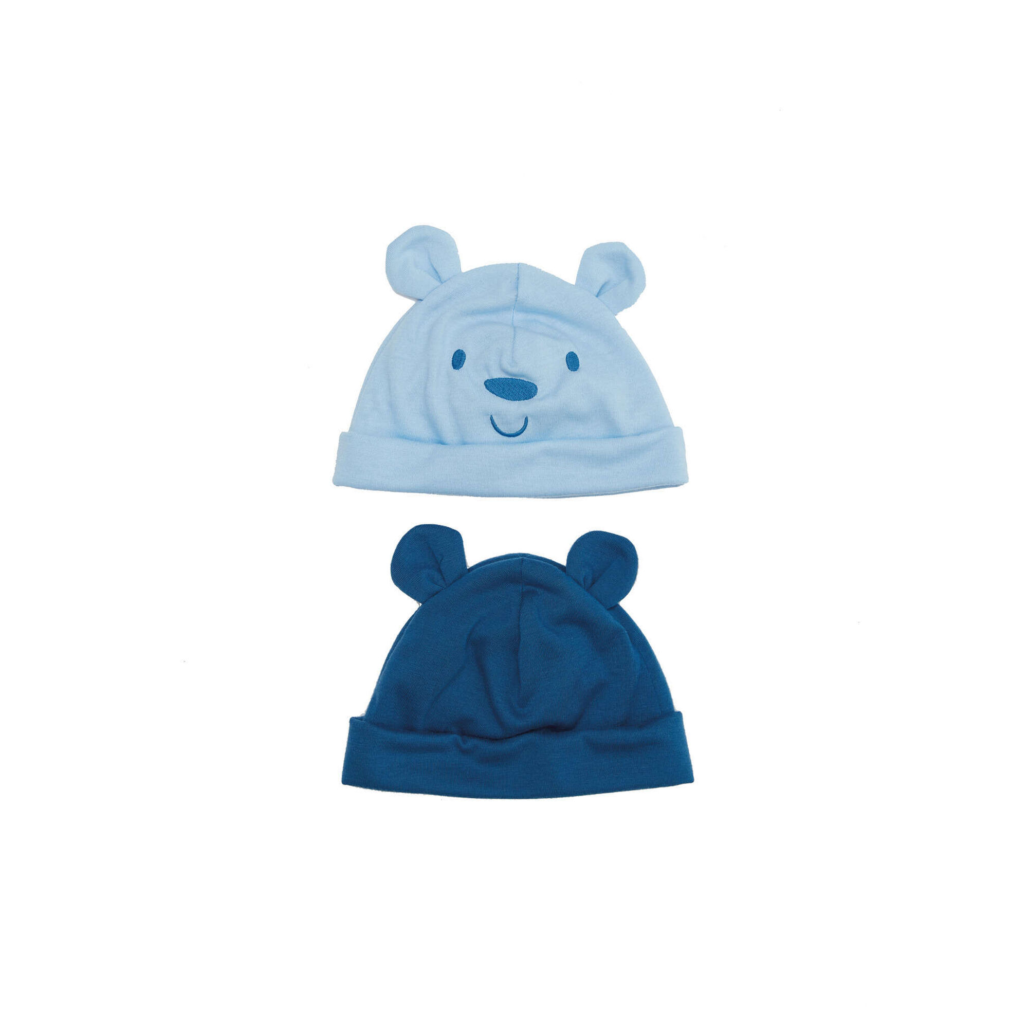 Conjunto 2 Gorros Azul Claro e Azul Escuro Azul Claro 44 Bebé