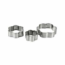 Conjunto 3 Formas Bolacha Flor Alum&iacute;nio Chefe Kasa