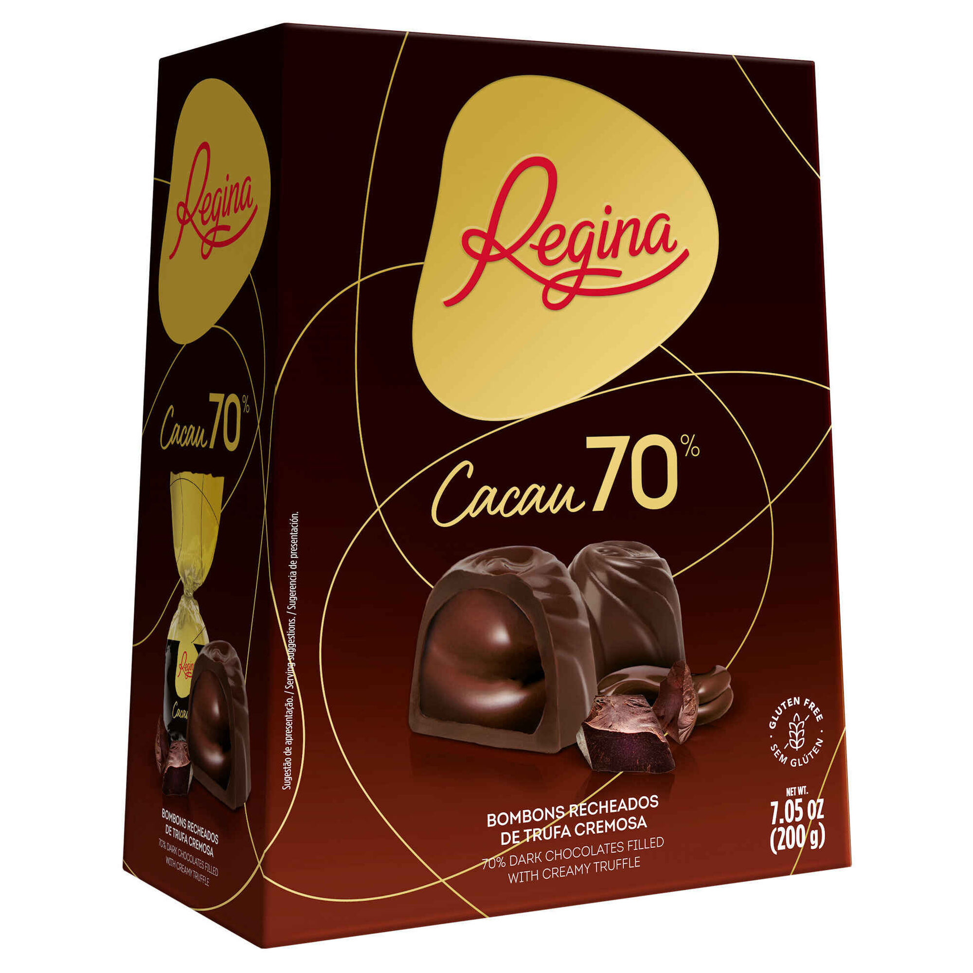 Bombons de Chocolate Negro 70% Cacau com Recheio de Trufa Cremosa