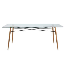 Mesa de Jantar 190x80cm com Tampo em Vidro