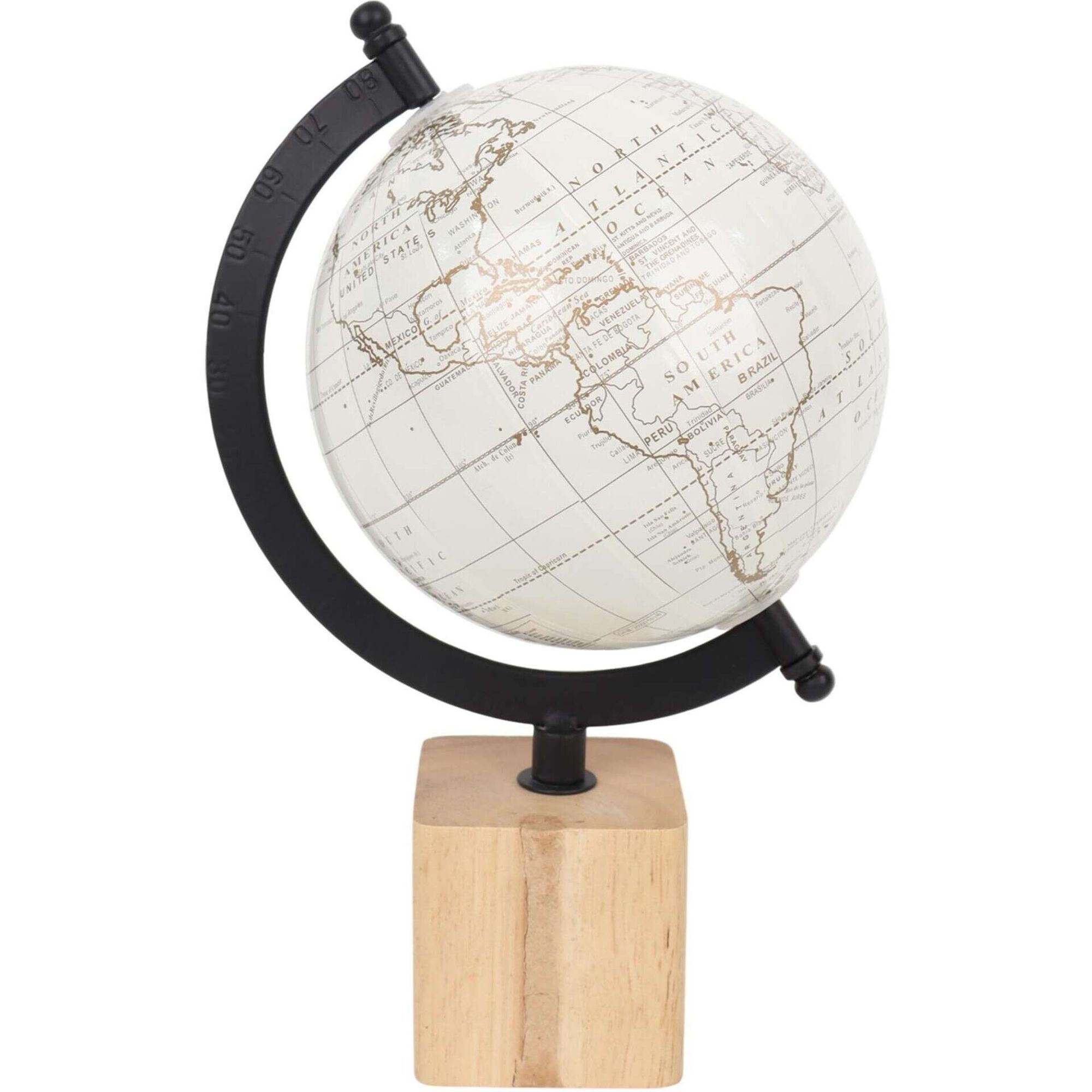 Globo Branco com Base Natural Kasa