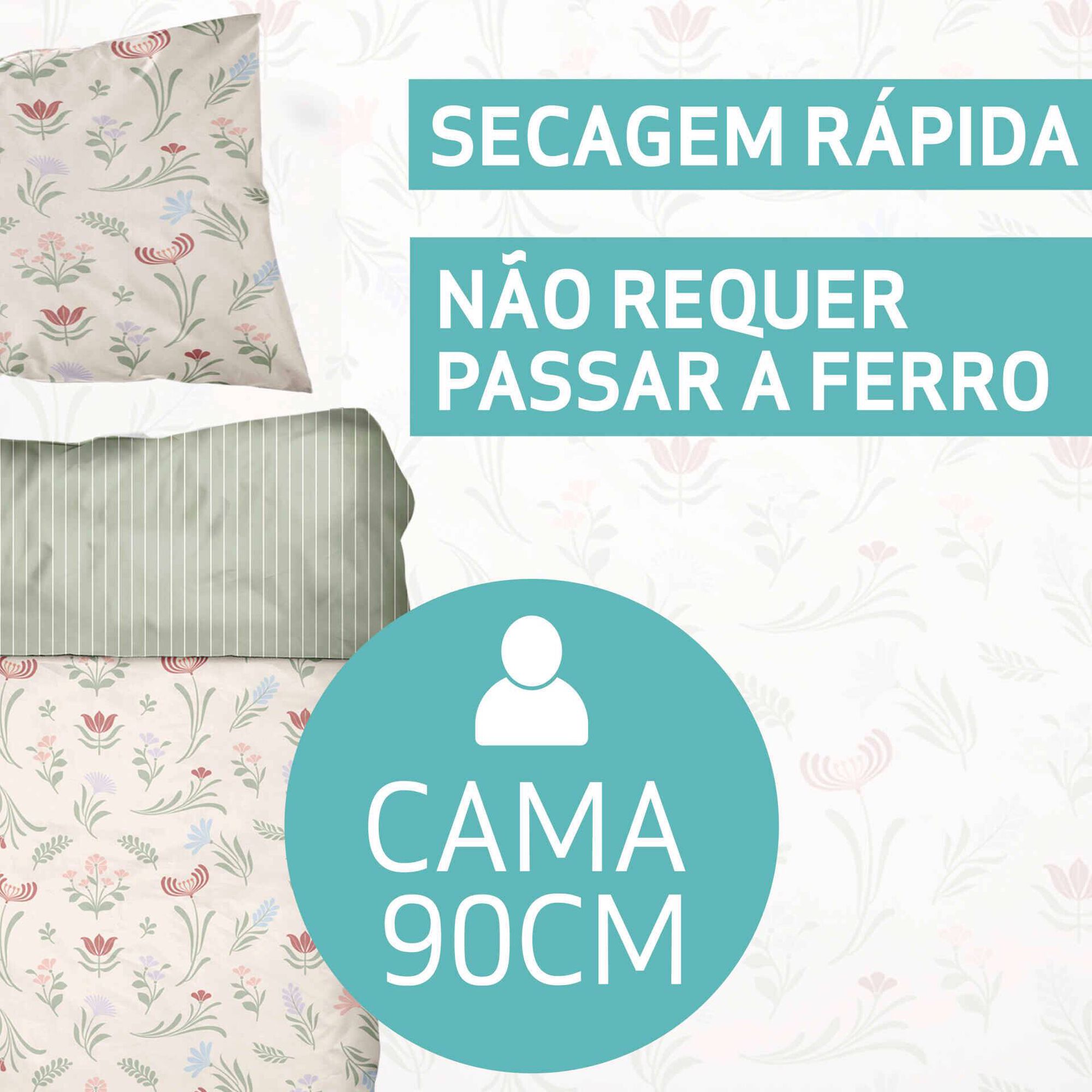 Conjunto Capa Edred&atilde;o Microfibra 160x220cm Plant&oacute;pia Kasa