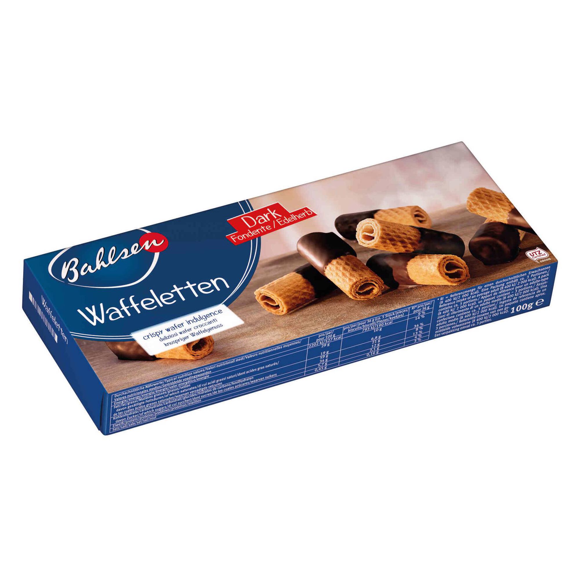 Bolachas Wafers com Chocolate Negro Waffeletten Bolachas Wafers com Chocolate Negro Waffeletten