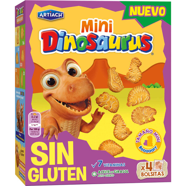Bolachas Mini Dinossauros sem Glúten Artiach