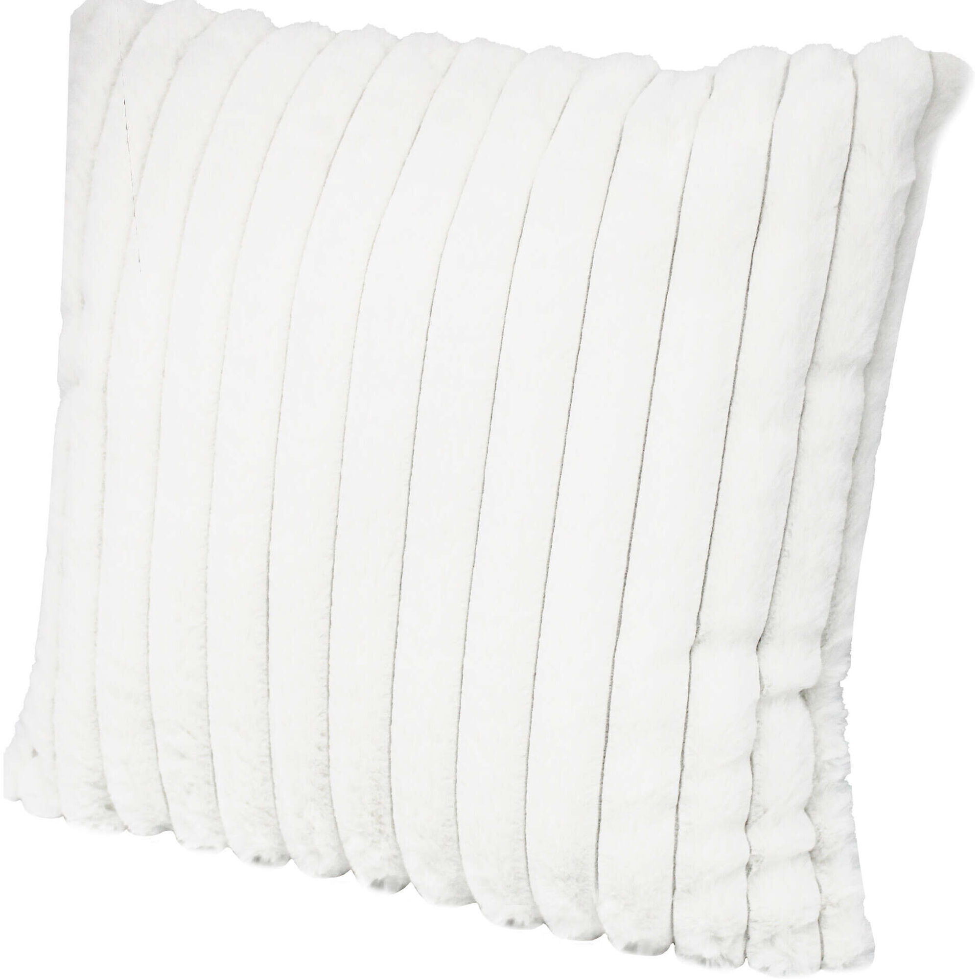 Almofada 45x45cm Veludo Branco Canelado