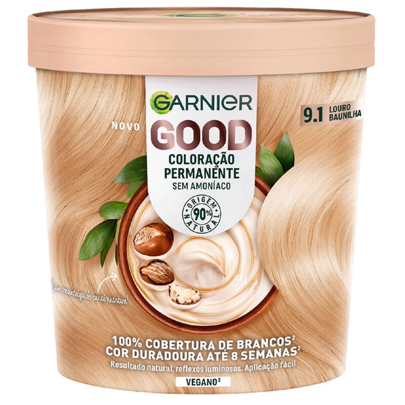Coloração Permanente Louro Baunilha 9.1 Garnier Good