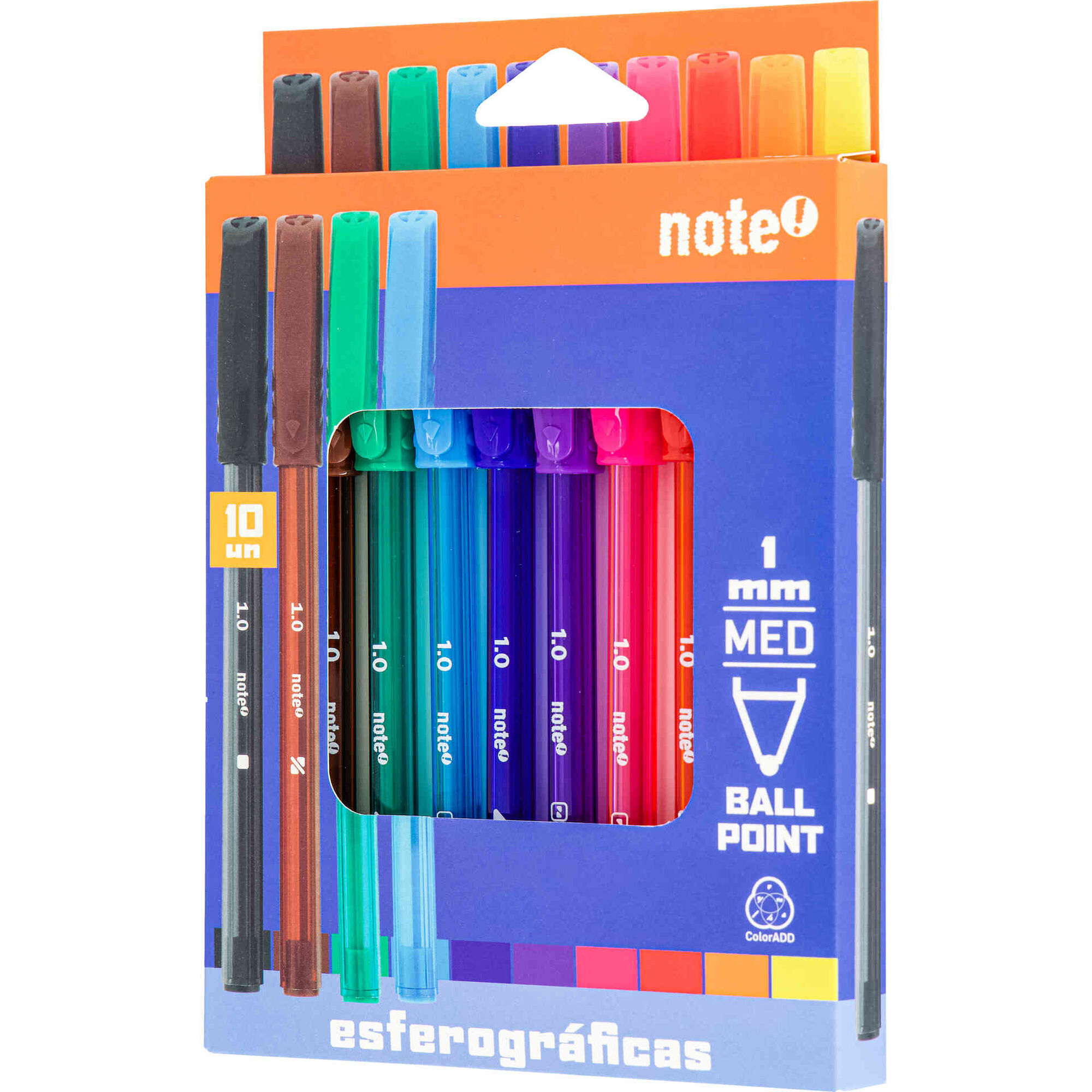 Conjunto 10 Esferogr&aacute;ficas Ball Point 1mm Note!