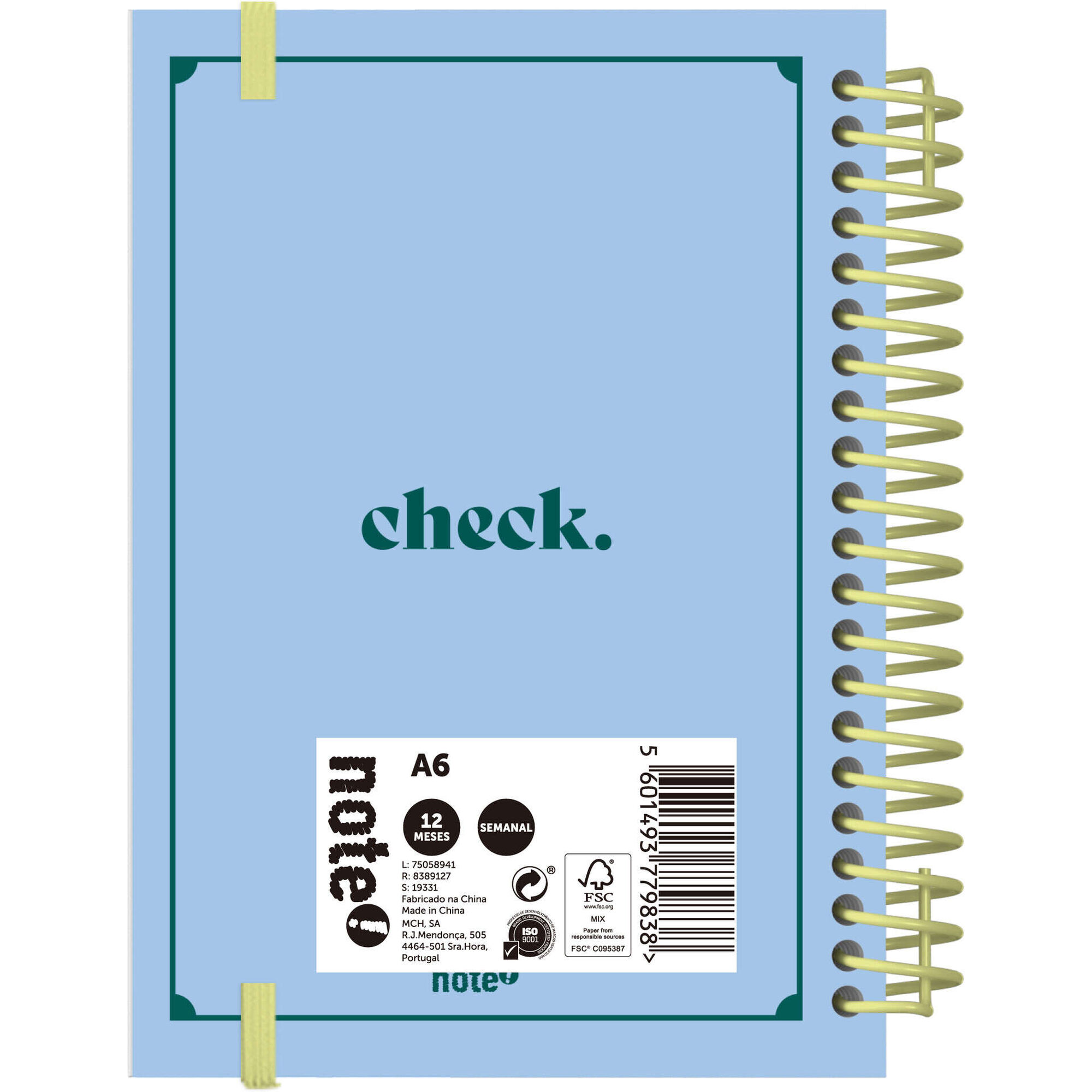 Agenda A6 2026 Espiral 12 Meses (várias cores)
