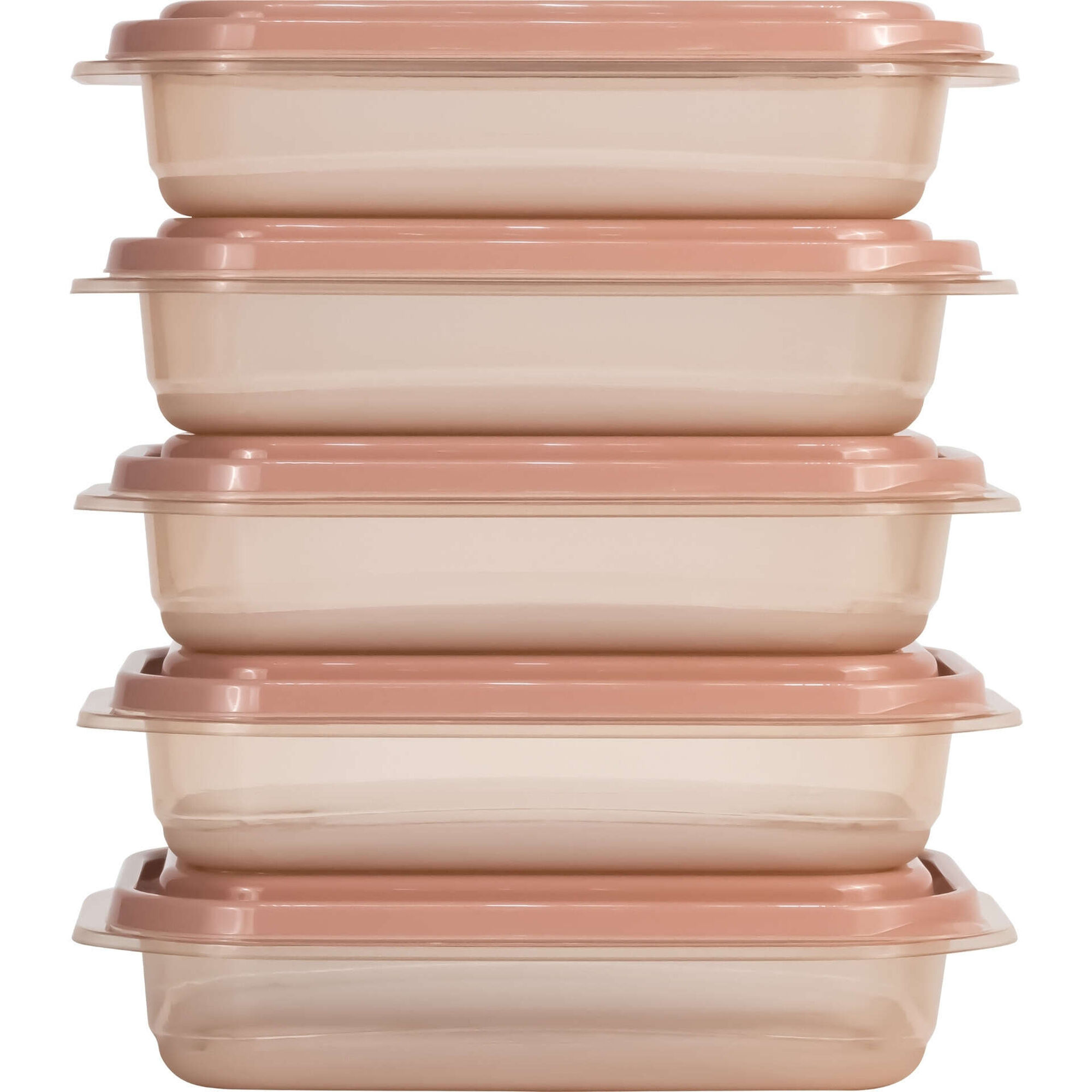 Conjunto 5 Caixas Herm&eacute;ticas Retangulares Flexiveis Kasa