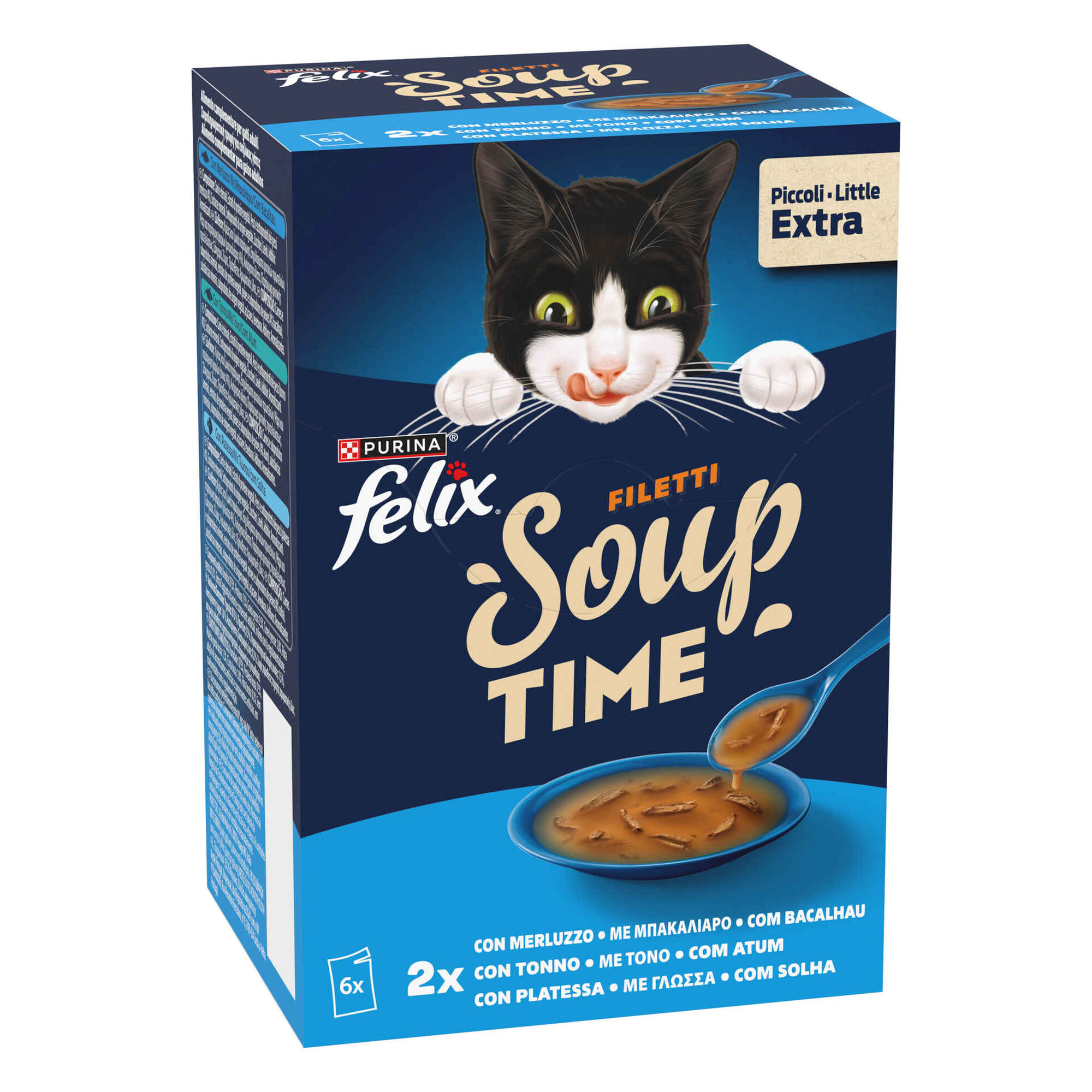 Comida H&uacute;mida para Gato Soup Filetti Sele&ccedil;&atilde;o Peixe Purina Felix