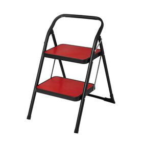 Escadote 2 Degraus Vermelho e Preto Boost