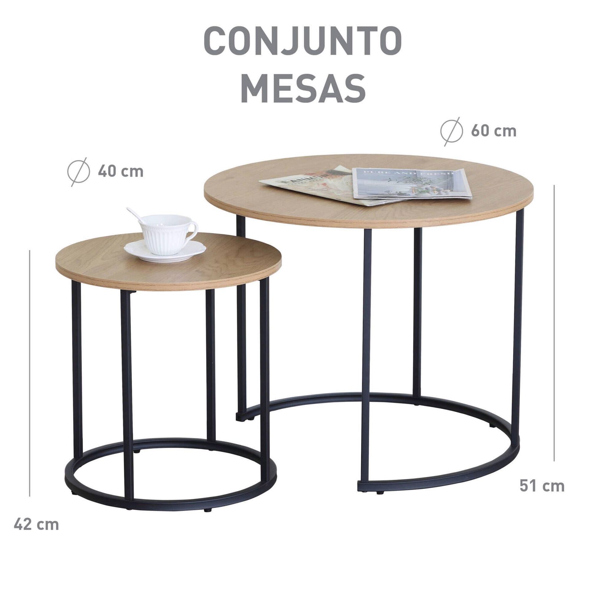 Conjunto 2 Mesas de Apoio Minimal Kasa