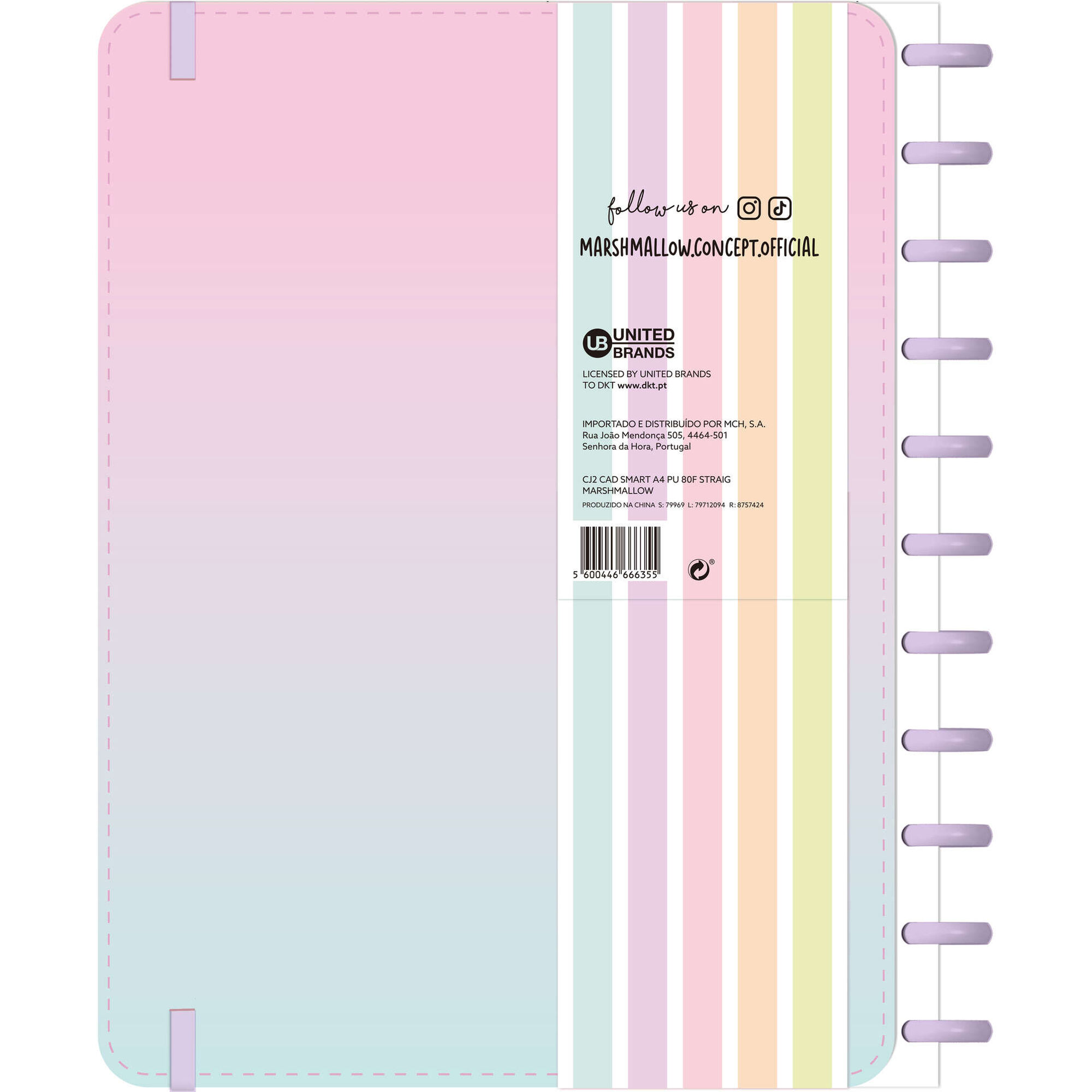 Caderno Smart Espiral A4 Pautado (v&aacute;rias cores) Marshmallow