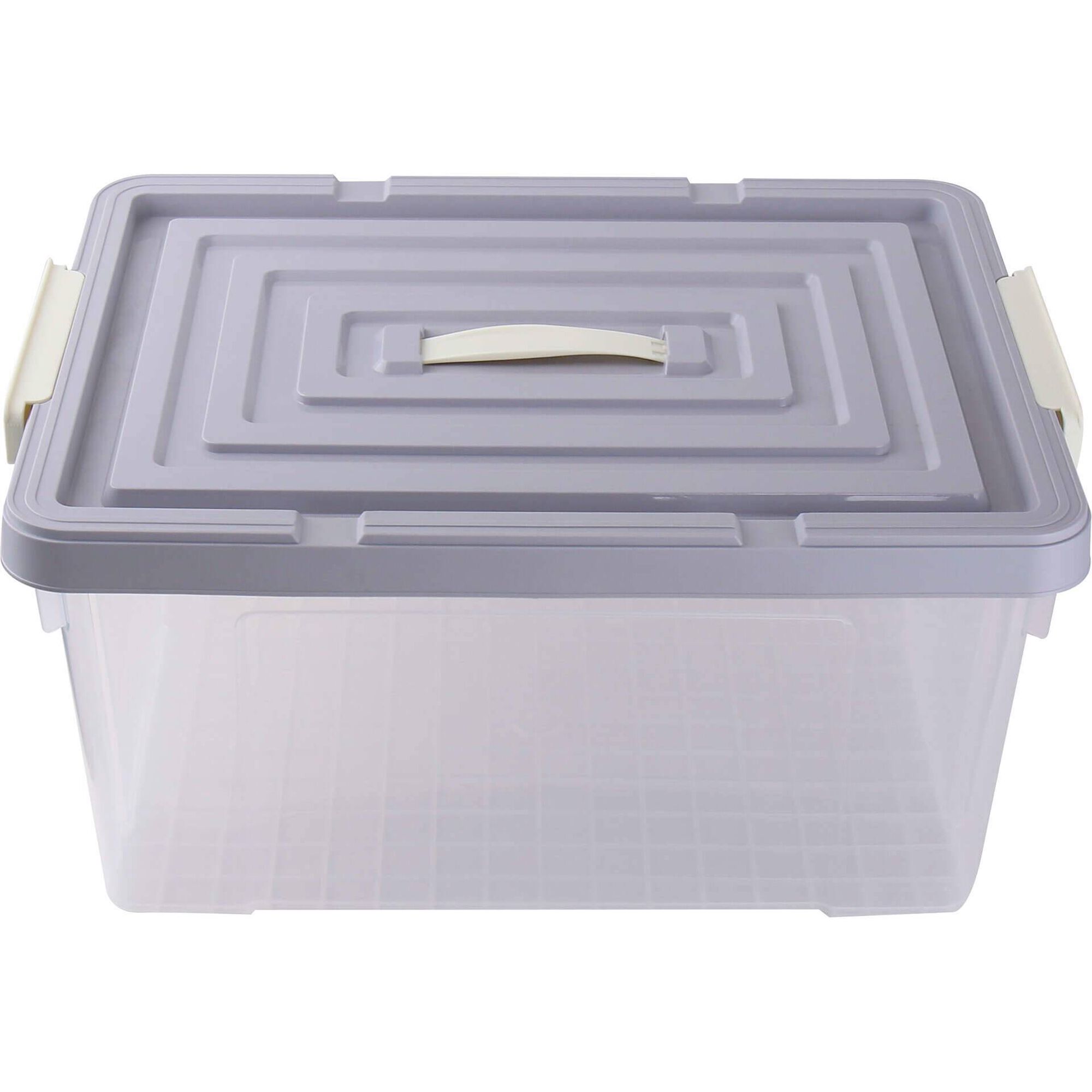 Caixa Arruma&ccedil;&atilde;o 62x43x39cm com Tampa Cinza Kasa