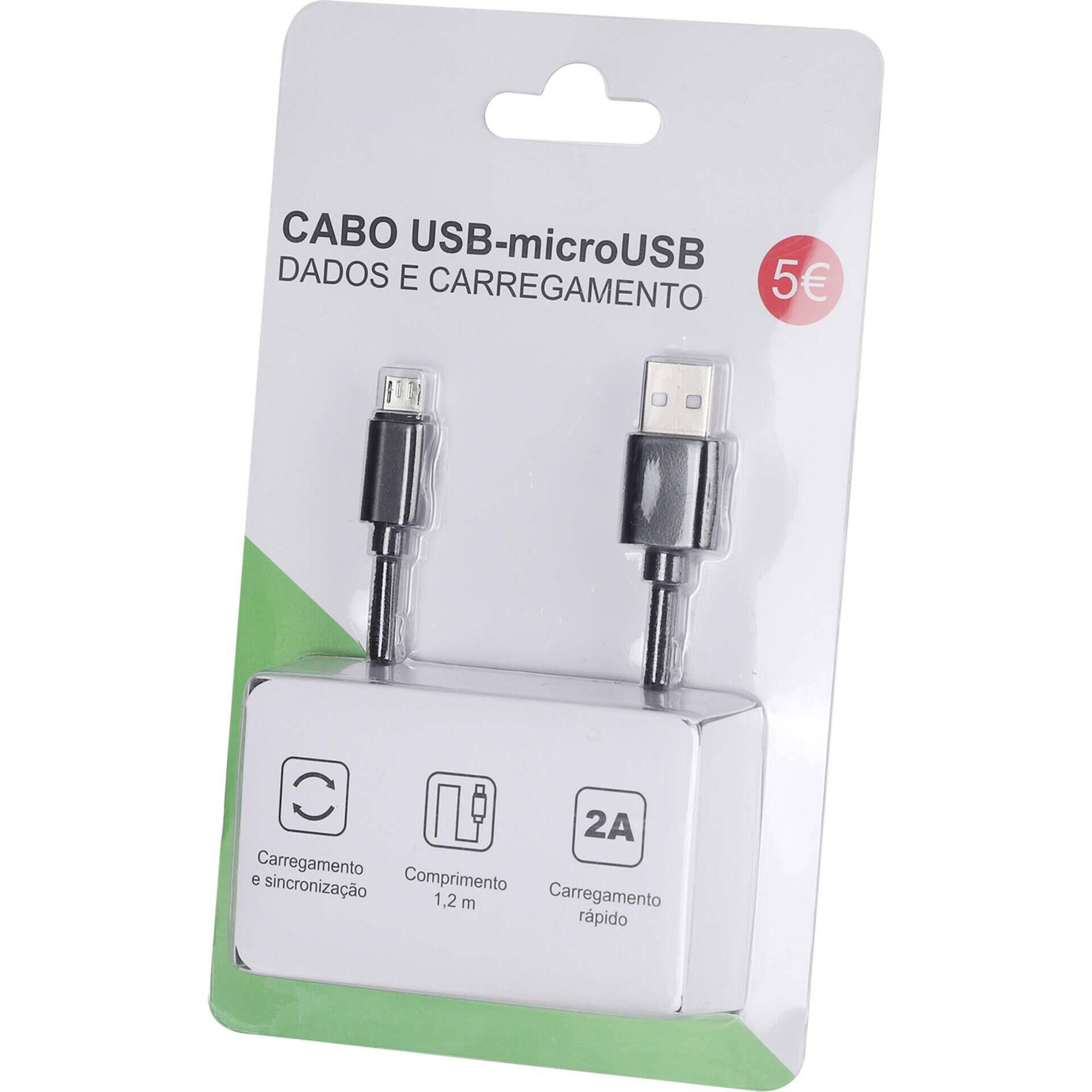 Cabo de Telem&oacute;vel 1,2m Micro USB Basic (v&aacute;rias cores)
