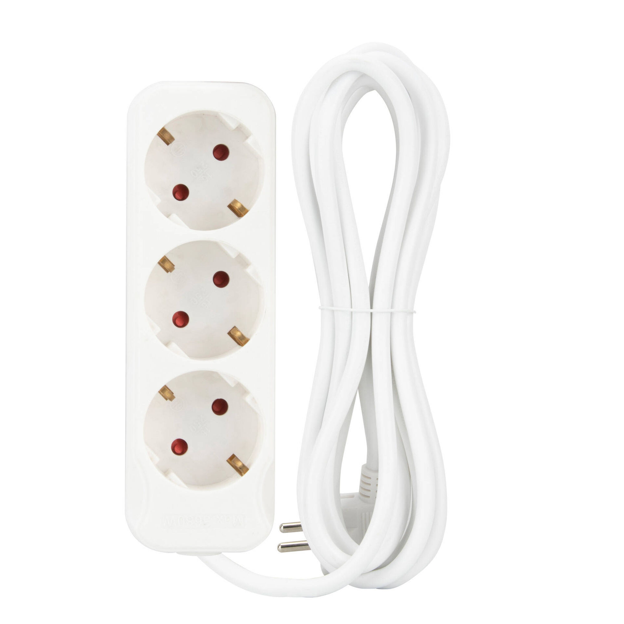 Bloco 3 Tomadas sem Interruptor 1,4mts Branco