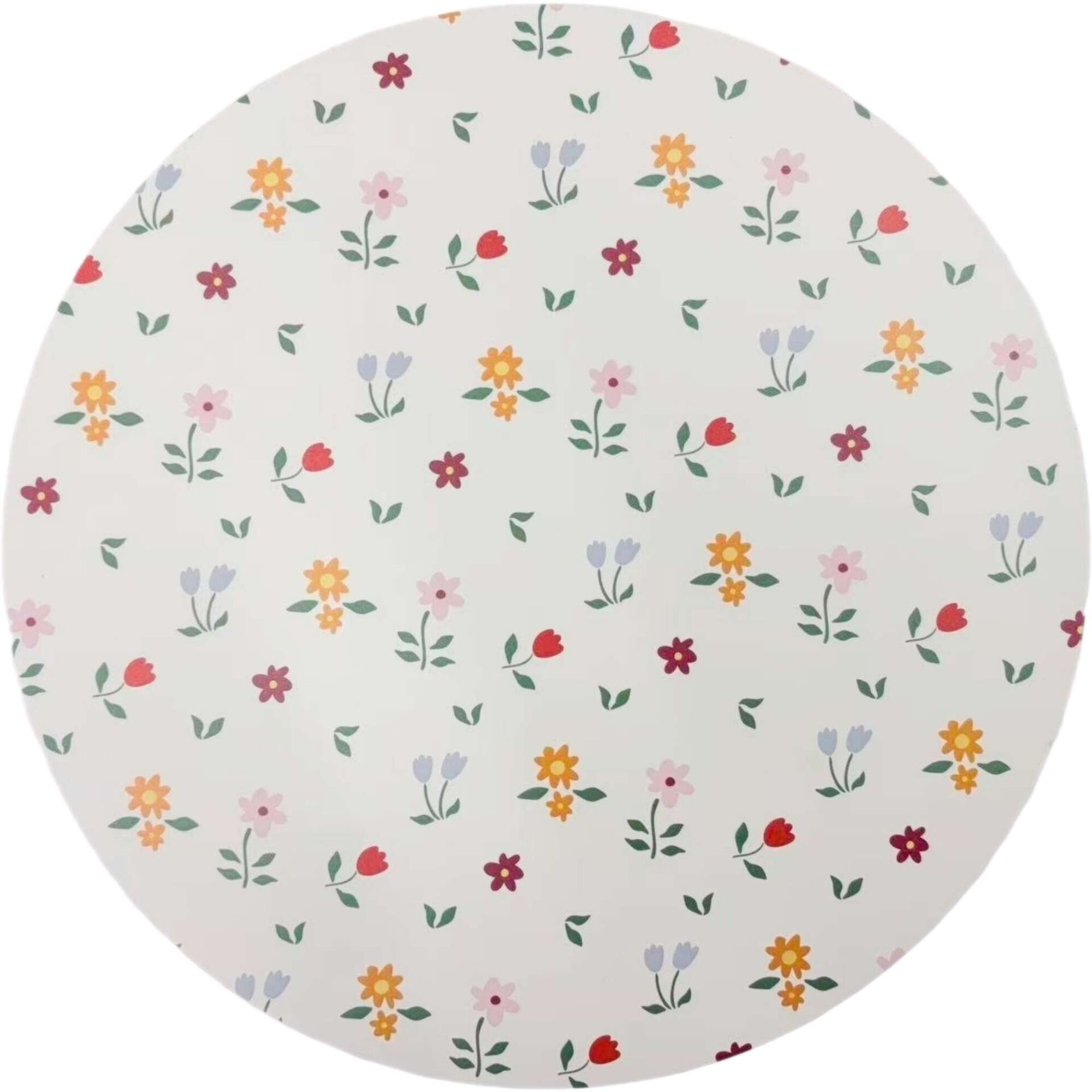 Individual Redondo 38cm Branco Flores Rustic Country Kasa