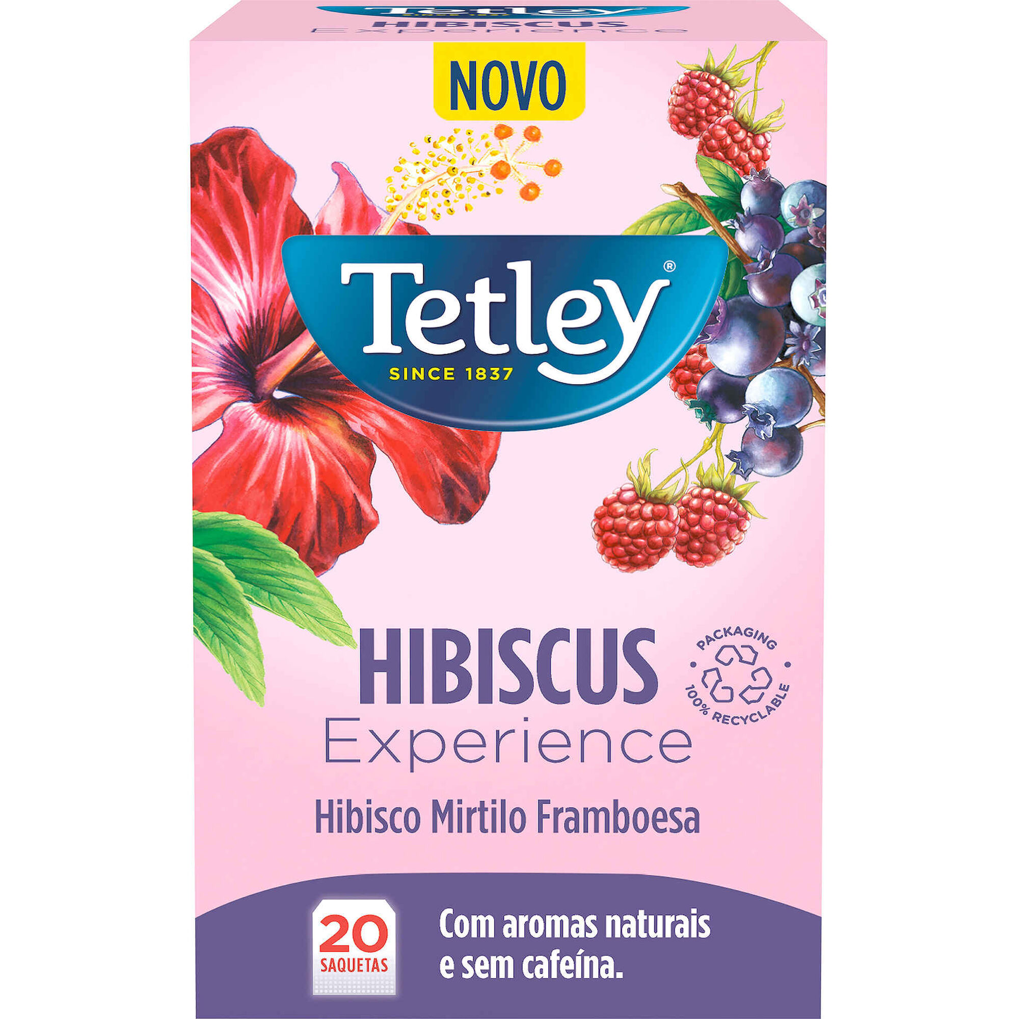 Infus&atilde;o Hibisco, Mirtilo e Framboesa Saquetas Tetley