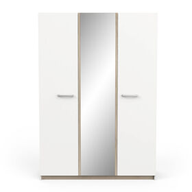 Roupeiro 3 portas com espelho 133x51x191cm Watson