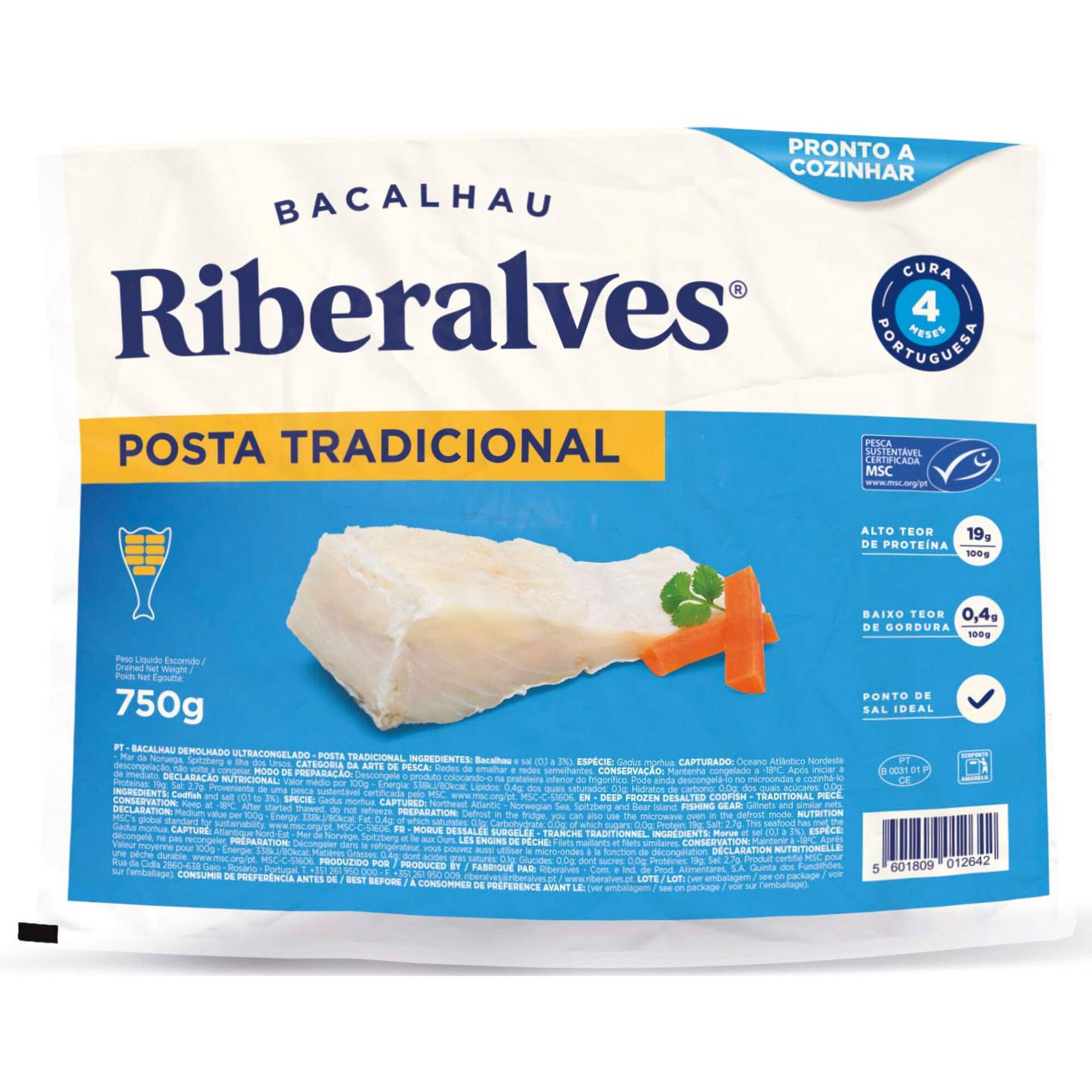 Posta Tradicional de Bacalhau MSC Ultracongelada