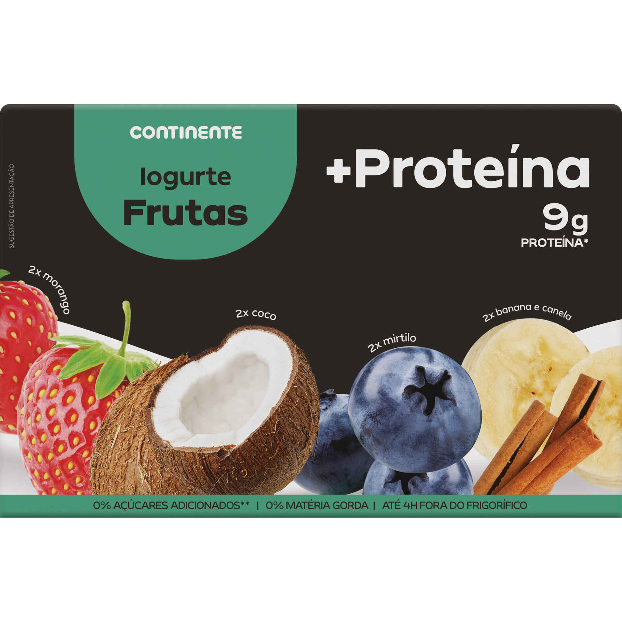 Iogurte +Prote&iacute;na Morango, Coco, Mirtilo e Banana Continente