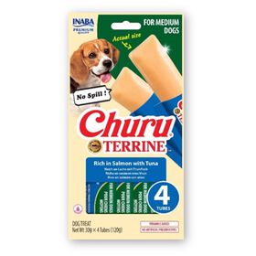 Snack para C&atilde;o Adulto M&eacute;dio Salm&atilde;o e Atum Churu Terrine