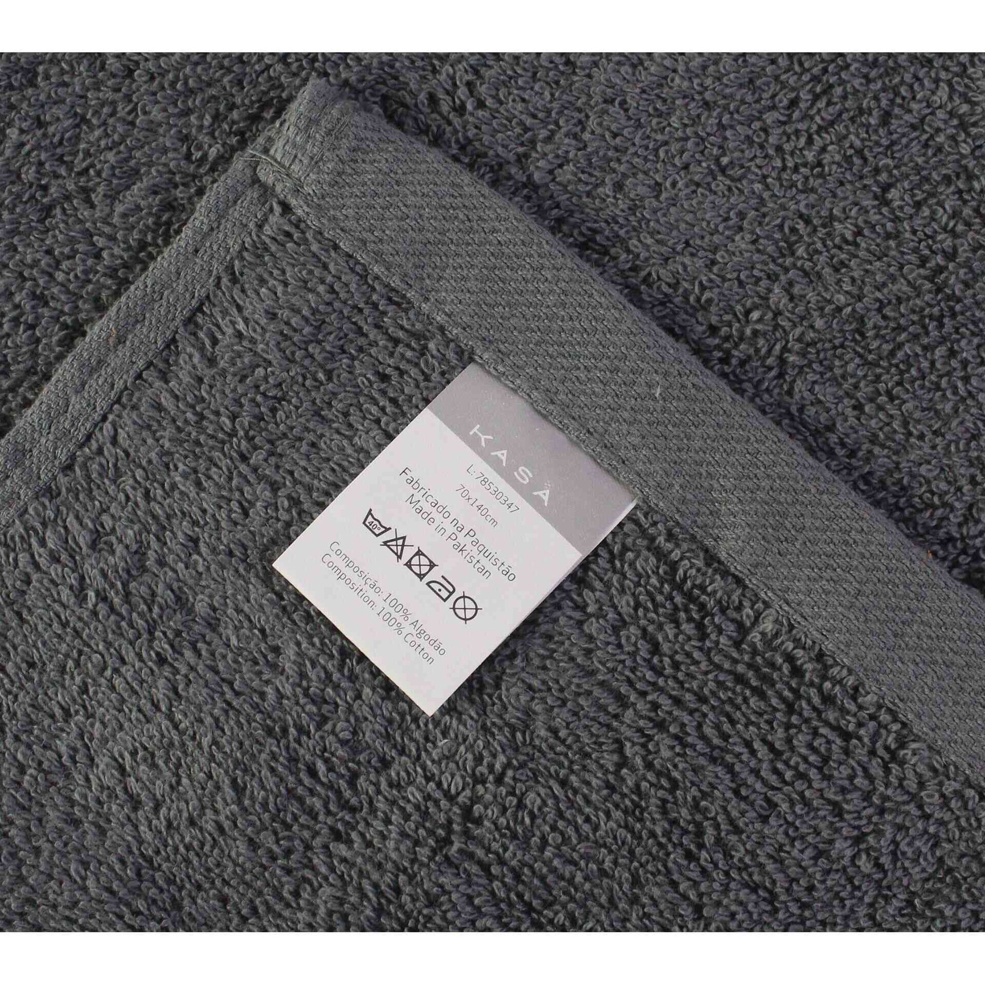 Toalha Liso Suave Cinza Escuro Kasa
