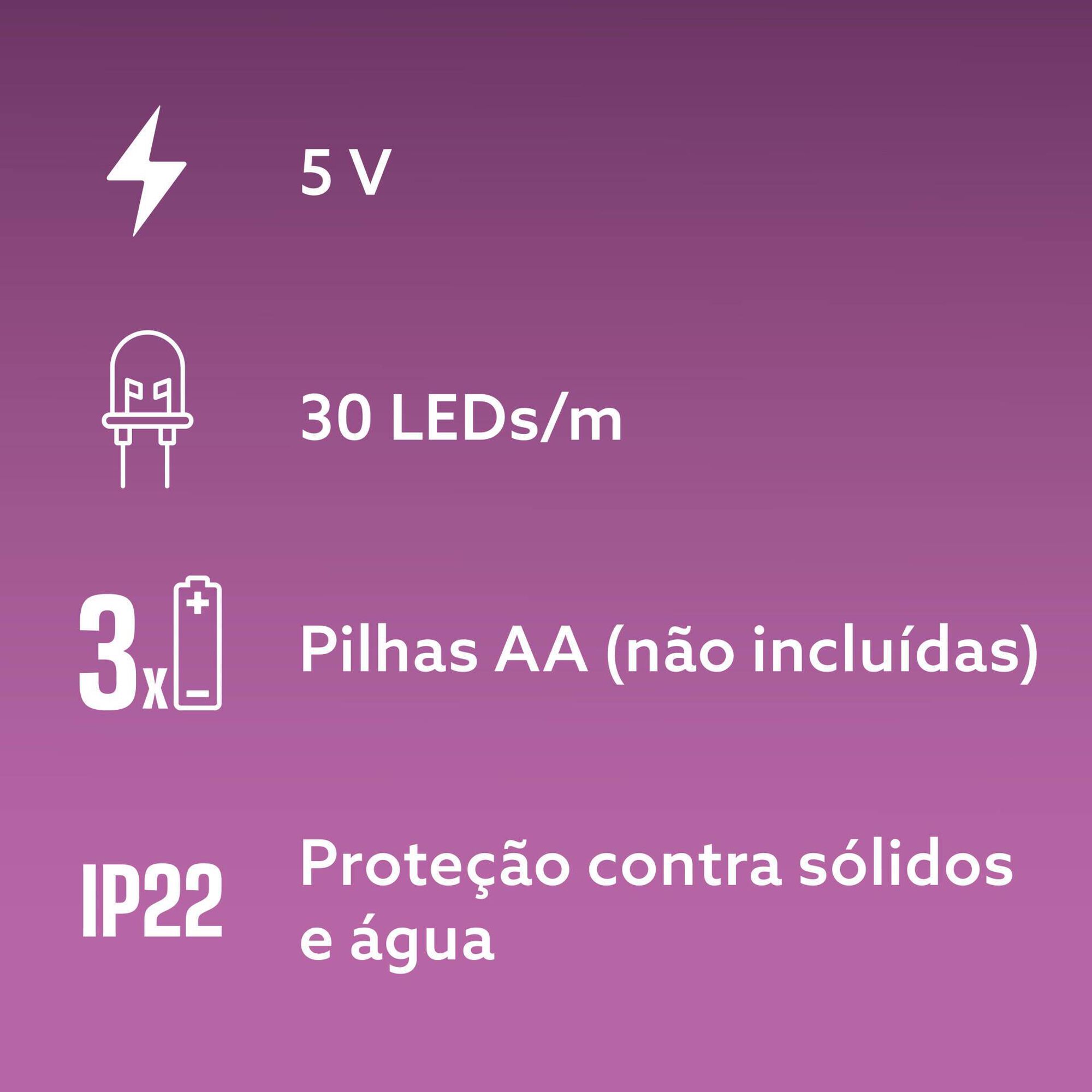 Fita LED RGB Pilhas Boost