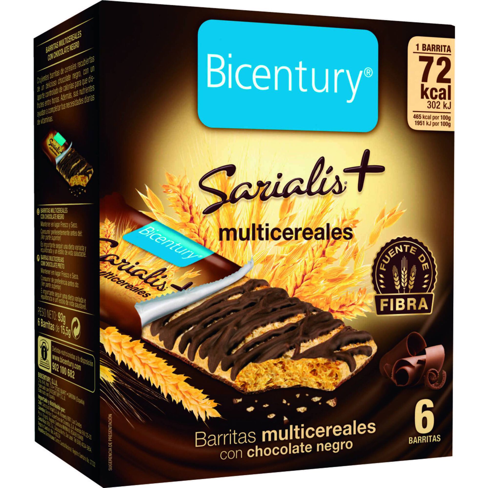 Barras de Cereais Multicereais com Chocolate Negro Sarialis